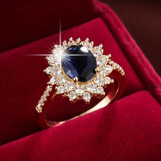 Halo Sapphire Engagement Ring