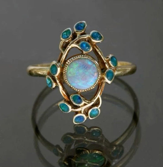 Bezel-Set Opal Multi-Stone Ring