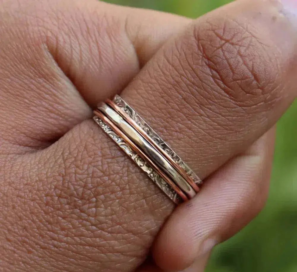 Stackable Mixed Metal Band Ring