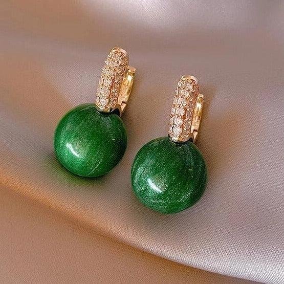 Pavé Drop Ball Earrings