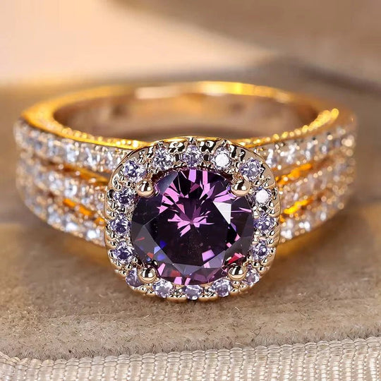 Halo Setting Multi-Band Ring
