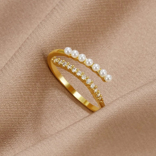 Adjustable Pearl Ring