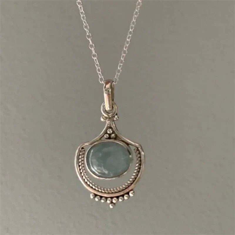 Sterling Silver Beaded Gemstone Pendant