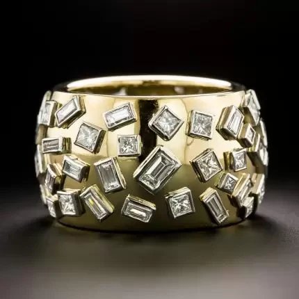 Wide Band Embellished Ring