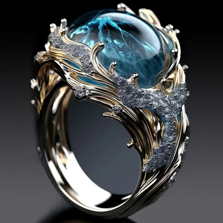 Cabochon Stone Prong-Set Statement Ring