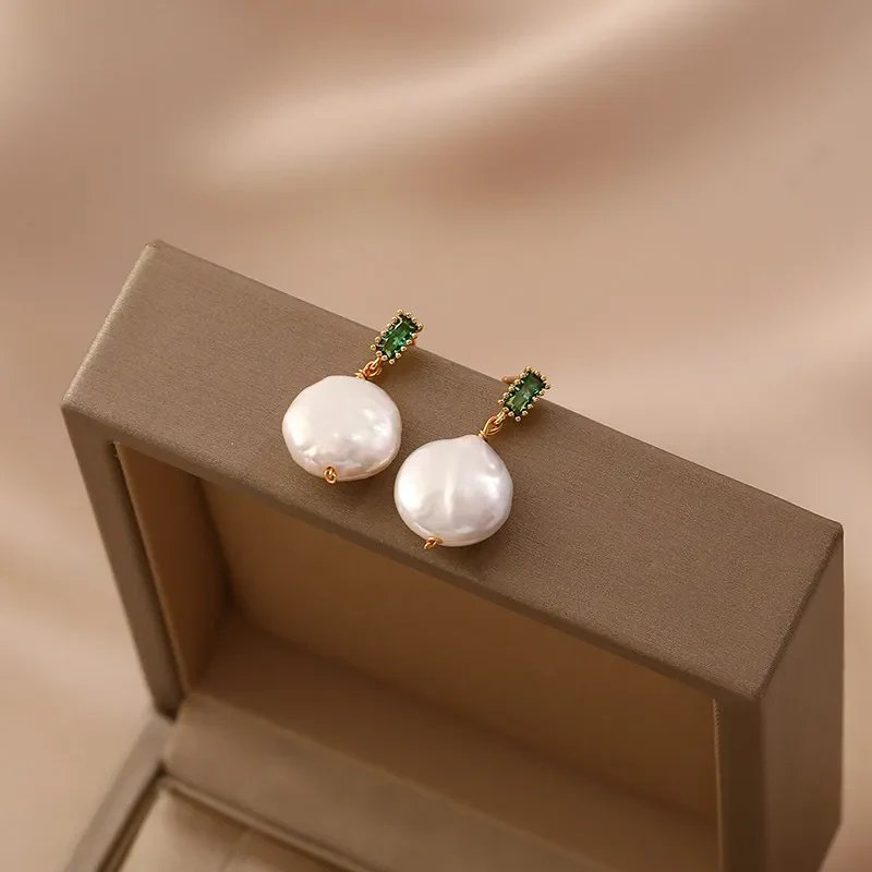 Gold-Plated Pearl Drop Earrings