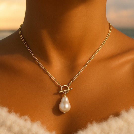Toggle Clasp Pearl Drop Necklace