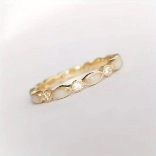Opal Zirconia Infinity Band Ring