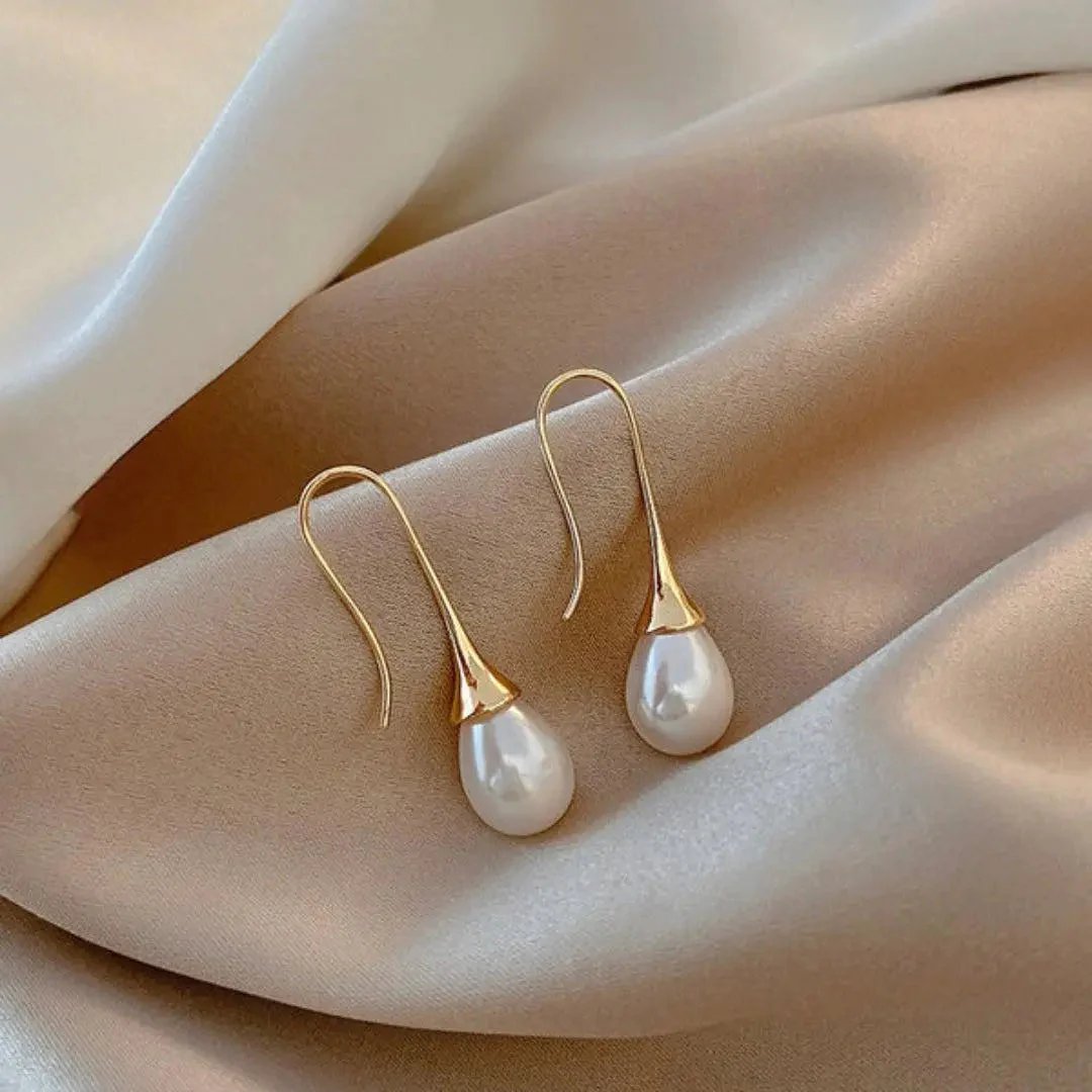 18K Gold-Plated Pearl Drop Earrings