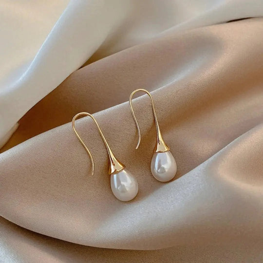 18K Gold-Plated Pearl Drop Earrings