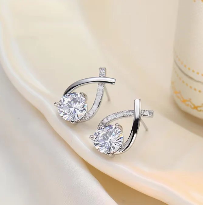 Sterling Silver Teardrop Stud Earrings