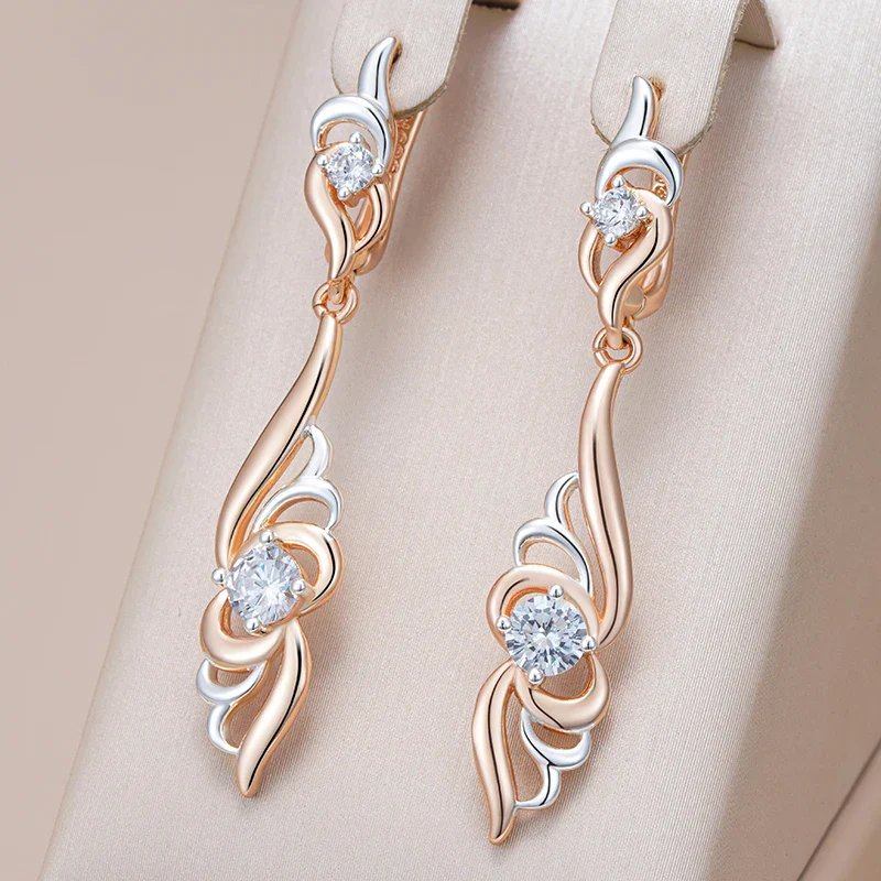 Two-Tone Drop Earrings