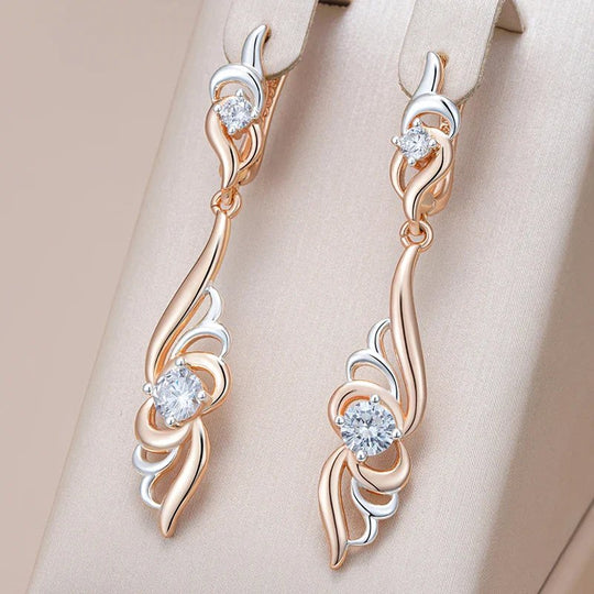 Two-Tone Drop Earrings
