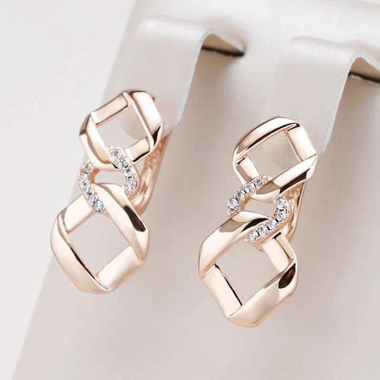 Twisted Embellished Hoop Earrings
