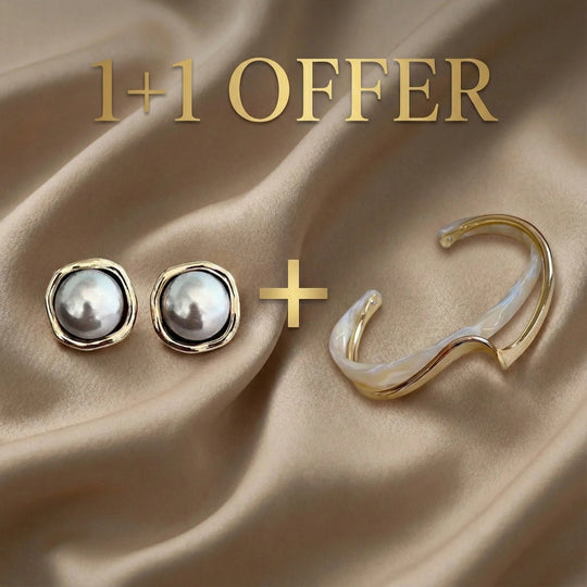 Gold-Plated Pearl Stud Earrings