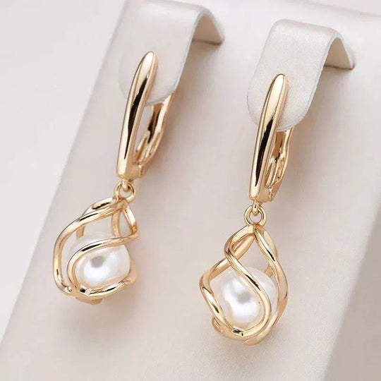 Leverback Pearl Drop Earrings
