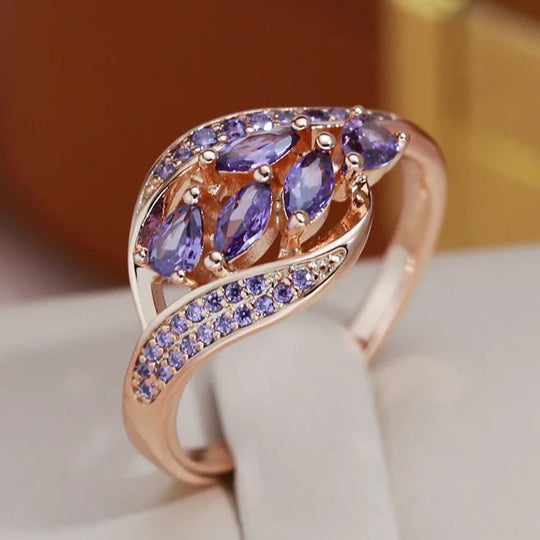 Prong-Set Marquise Stone Gold Ring
