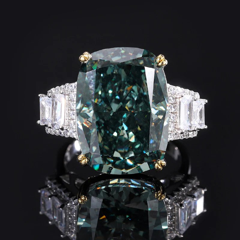 Cushion Cut Sterling Silver Statement Ring