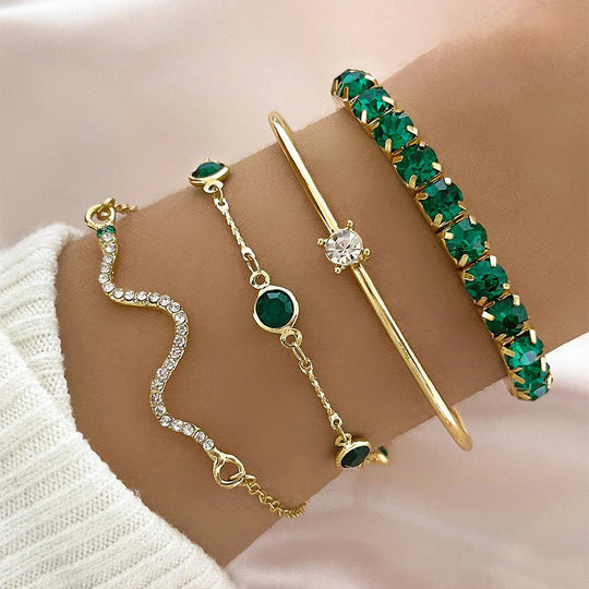 Gold-Plated Tennis Bracelet Set