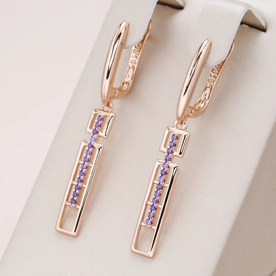 Rectangular Drop Earrings with Details