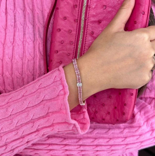 Radiant Cut Two-Tone Tennis Bracelet