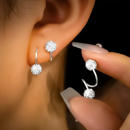 Ball Drop Hoop Earrings