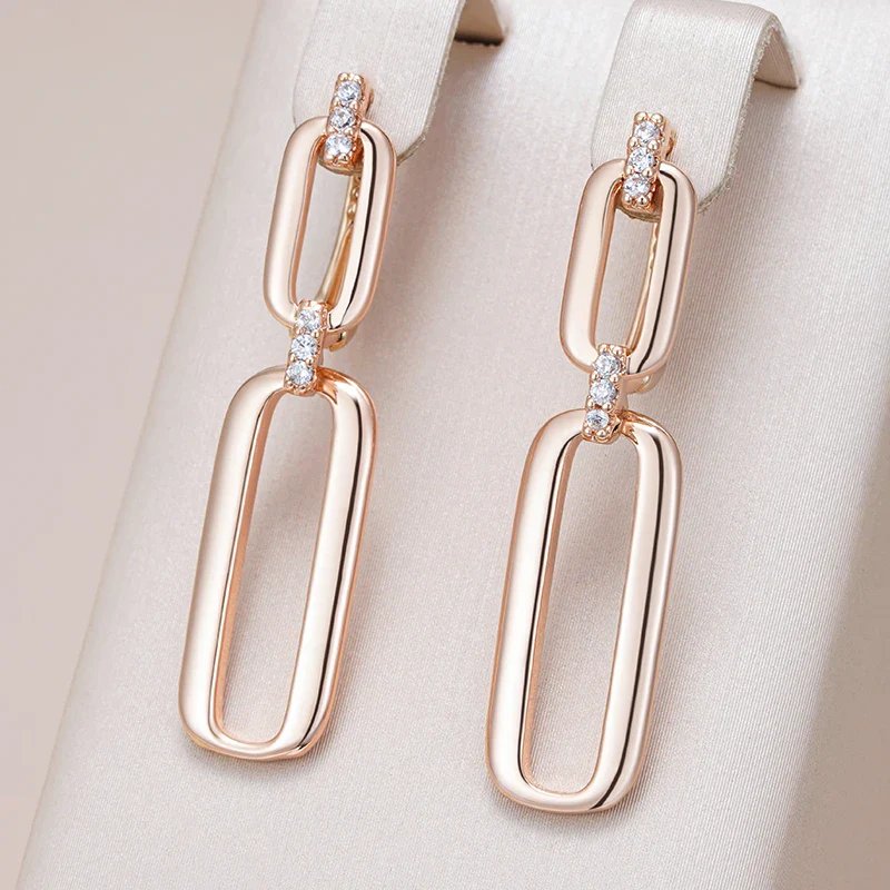 Gold Chain Link Drop Earrings