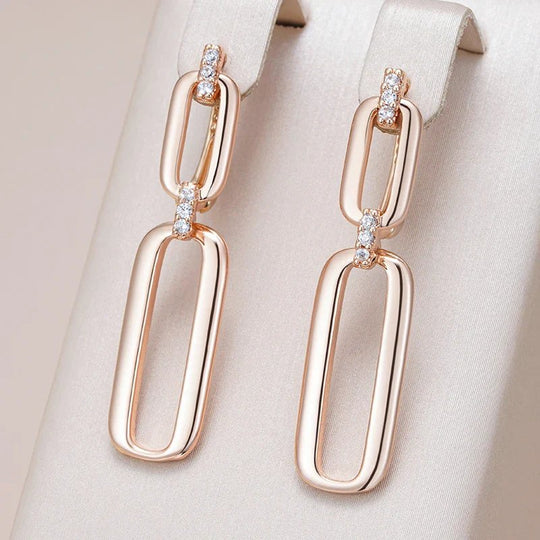 Gold Chain Link Drop Earrings