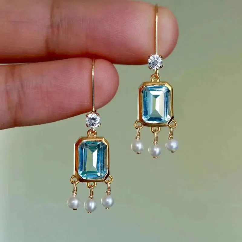 Drop Pearl Dangle Earrings