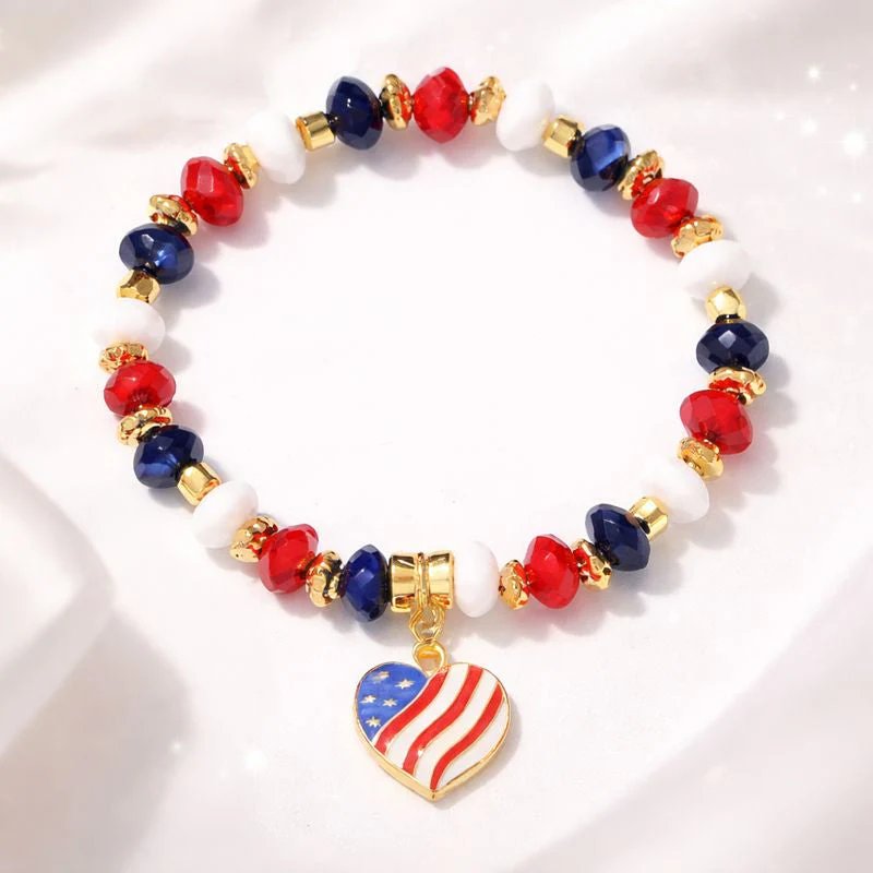 Gold-Plated Patriotic Charm Bracelet