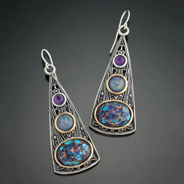 Sterling Silver Triangular Drop Earrings