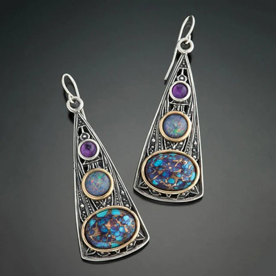 Sterling Silver Triangular Drop Earrings