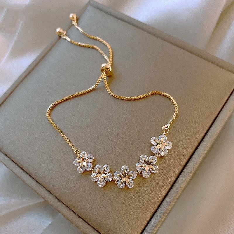 Flower Gold Chain Bracelet