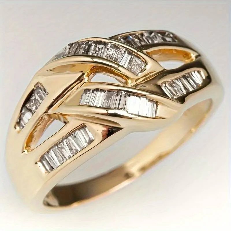 Baguette Diamond 14K Gold Statement Ring