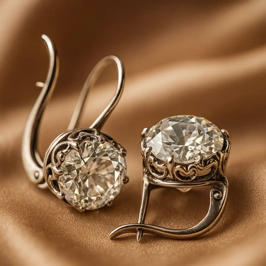 Vintage-Style Ornate Sterling Silver Drop Earrings