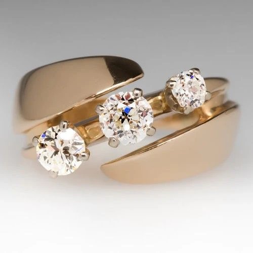 Triple Cubic Zirconia Open Band Ring