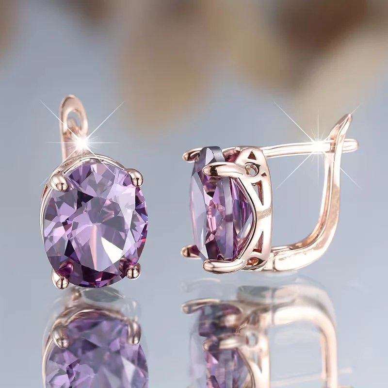 Prong-Set Oval Cut Stud Earrings