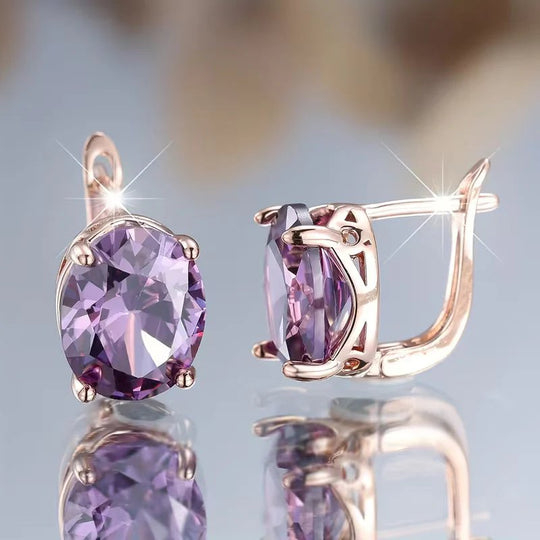 Prong-Set Oval Cut Stud Earrings