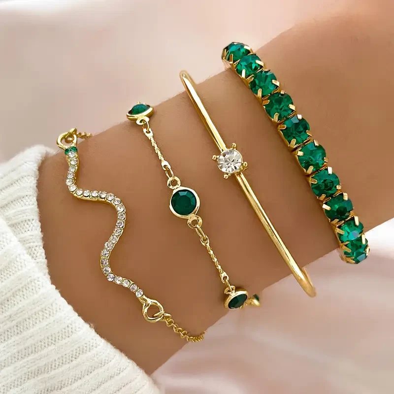 Gold-Plated Zirconia Tennis Bracelet Set