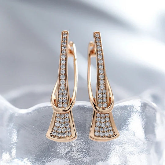 Gold Pavé Diamond Hoop Earrings