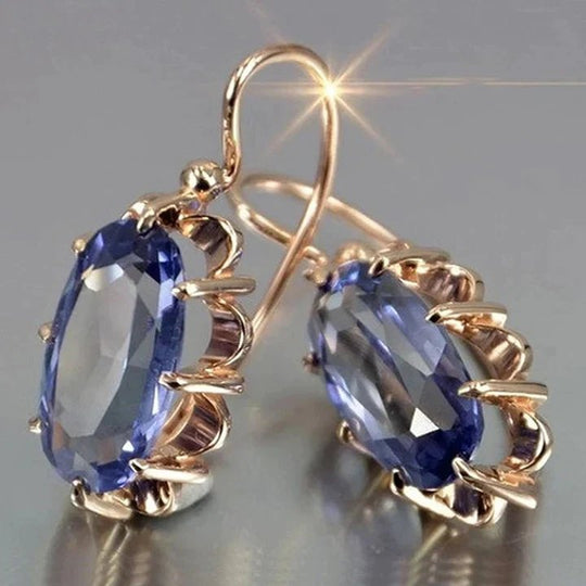 Oval Cut Zirconia Drop Earrings