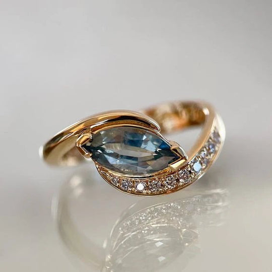 Marquise Pave Gold Ring