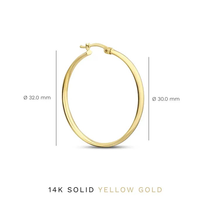 14K Yellow Gold Hoop Earrings