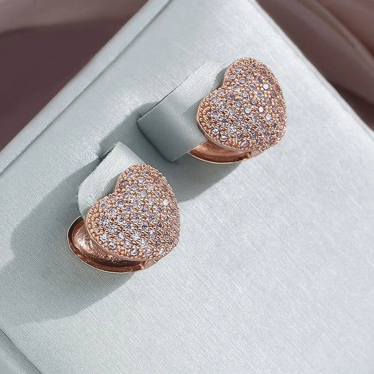 Pavé Heart Stud Earrings