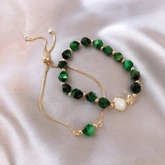 Faceted Stone Gold-Plated Bracelet Set
