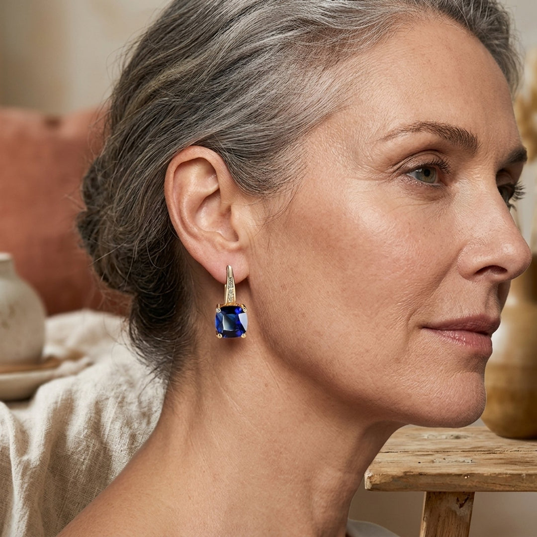 Cushion-Cut Cubic Zirconia Drop Earrings