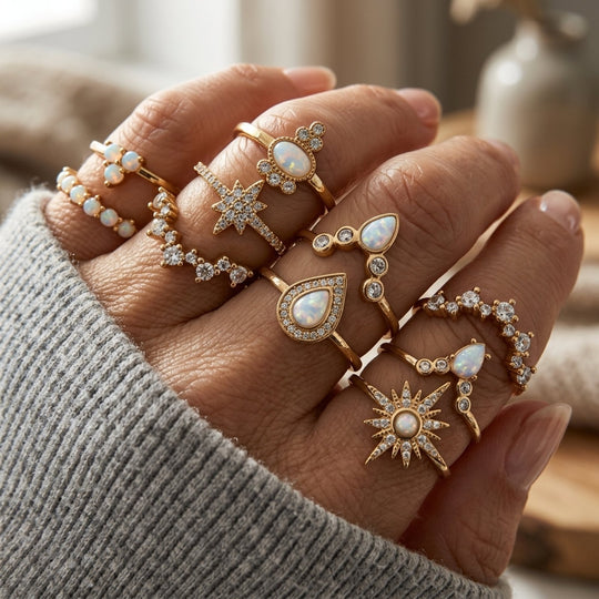 Gold-Plated Celestial Ring Set