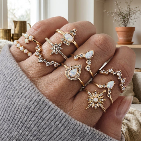 Gold-Plated Celestial Ring Set