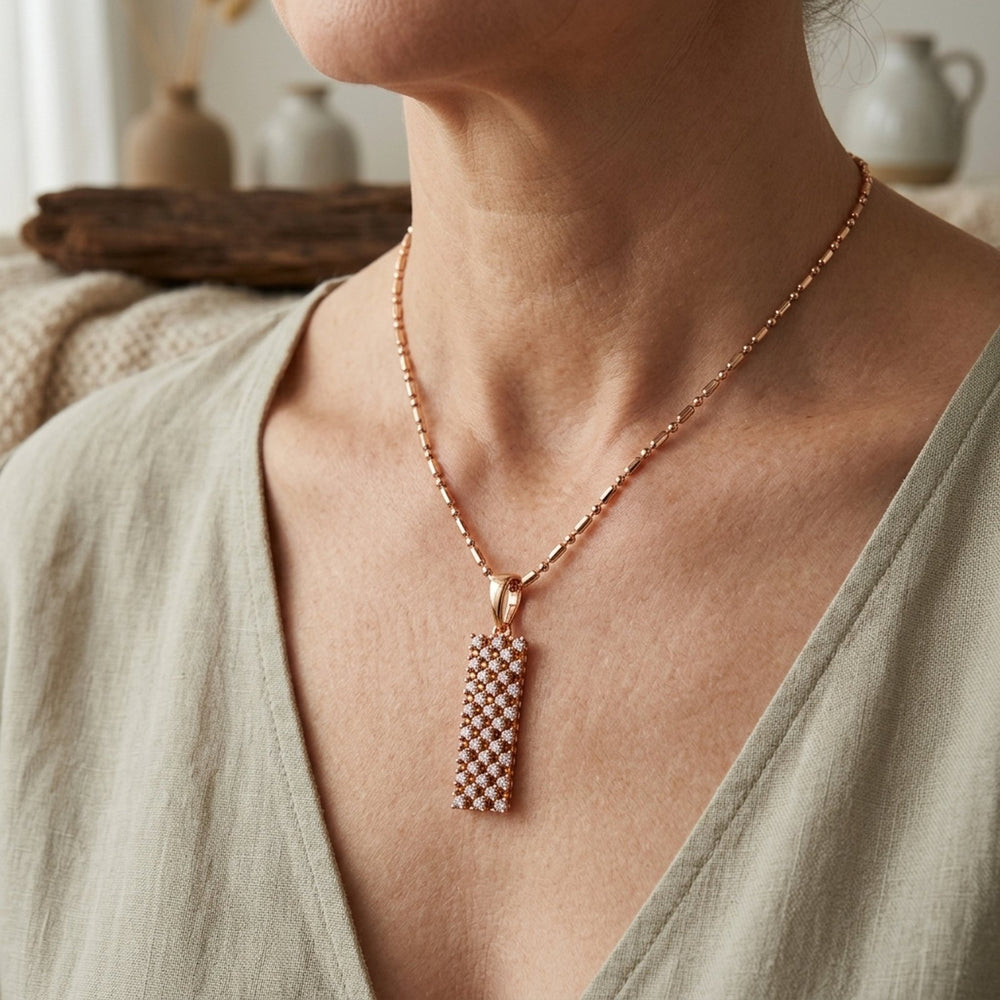 Multi-Stone Pavé Pendant Necklace