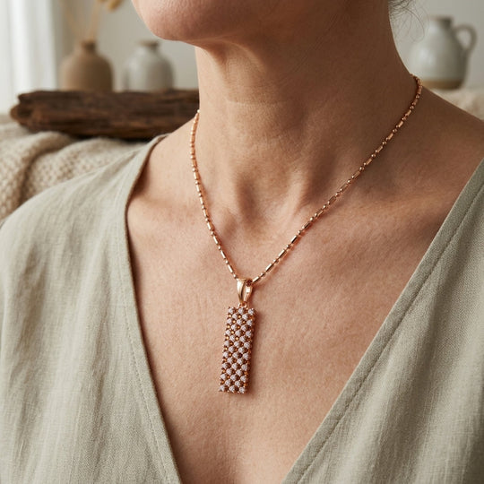 Multi-Stone Pavé Pendant Necklace